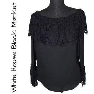 🎉HP🎉 WHBM Lace-embellished blouse, Size Small - Stylish & Elegant!